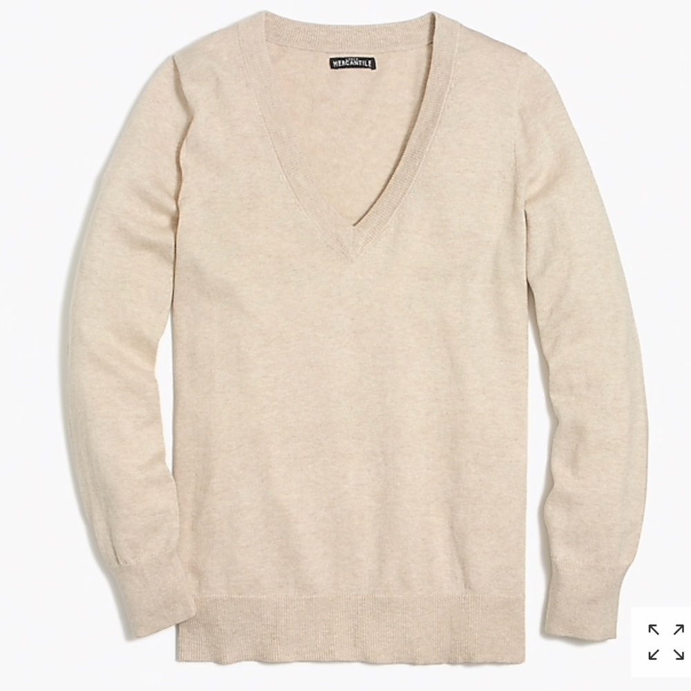 J.Crew Cream V-Neck Sweater